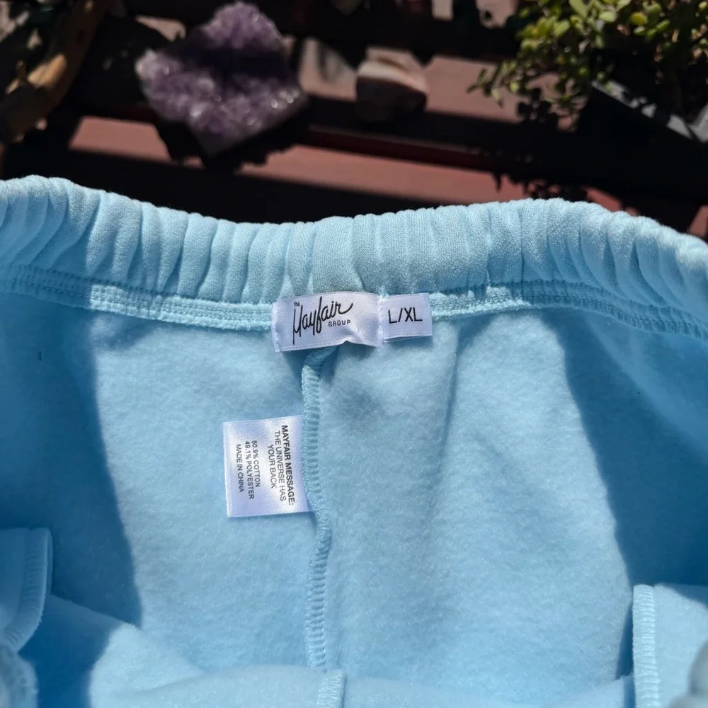 The Mayfair Group Your Emotions are Valid Light Blue Shorts - Picture 5 of 6